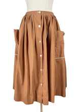 Load image into Gallery viewer, Original 1940&#39;s 1950&#39;s Brown Cotton Skirt by GOR-RAY - Waist 26 27
