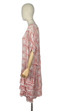 Load image into Gallery viewer, Original 1920's Volup Fine Cotton Lawn Two Tone Pink Floral Day Dress with Ruffles - Bust 46 *

