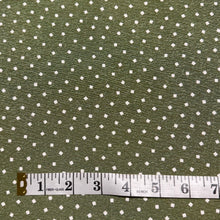 Load image into Gallery viewer, Original 1950&#39;s Dress Length of Sage Green Rayon with Off-White Polka Dot Squares Dressmaking Fabric - 35&quot; x 176&quot;
