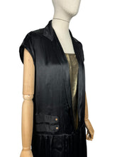 Load image into Gallery viewer, Original 1920’s Black Silk Dress with Fabulous Gold Lame Slip - Bust 32 *
