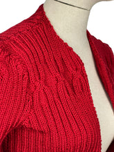 Load image into Gallery viewer, 1940&#39;s Reproduction Hand Knitted Bolero in Christmas Red - B34 36 38 40 42
