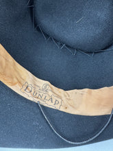 Load image into Gallery viewer, Original 1930’s 1940's Black Felt Fedora with Feather Trim by DUNLAP
