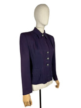 Load image into Gallery viewer, Wounded but Wearable Original 1940's Purple Wool Single Breasted Jacket - Bust 36
