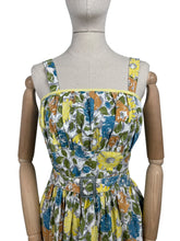 Load image into Gallery viewer, Original 1950&#39;s Floral Cotton Belted Summer Dress with Matching Bolero - Bust 34 35 36 *
