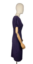 Load image into Gallery viewer, Original 1950&#39;s Purple and Black Wool Check Wiggle Dress - Bust 34 36
