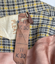 Load image into Gallery viewer, RESERVED FOR KELLY - DO NOT BUY Original 1940&#39;s Grey and Yellow Check Jacket with Fabulous Pocket Detail by Brenner Sports - Bust 38
