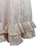 Load image into Gallery viewer, Original 1930&#39;s Pale Pink and White Full Length Evening Dress with Ruffle Trim - Bust 32
