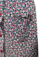 Load image into Gallery viewer, Original Volup 1930&#39;s Blue Cotton Dress with Pretty Floral Print in Red, Green and White - Bust 40 42

