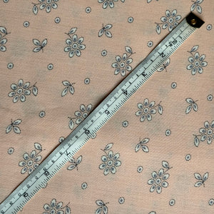 Original 1940's Peach Floral Crepe Clydella Dressmaking Fabric - 35" x 170"