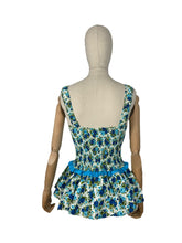 Load image into Gallery viewer, Original 1950&#39;s 1960&#39;s Aquapoise Swimsuit in Blue and Green - Bust 34
