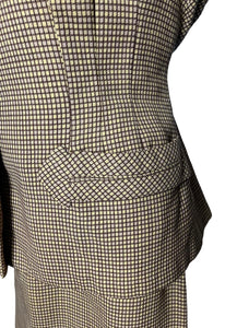RESERVED DO NOT BUY Original 1940’s American Made Lightwool Wool Check Suit in Dull Mustard and Brown - Bust 40 42