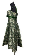 Load image into Gallery viewer, Original Kitty Copeland Green 1950&#39;s Nylon and Velvet Floral Cocktail Dress - Bust 30 32
