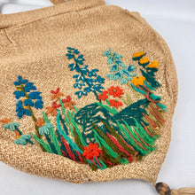 Load image into Gallery viewer, Original Early 20th Century 1910 Embroidered Hessian Bag - Beautiful Antique Handbag
