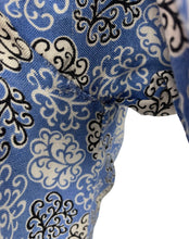 Load image into Gallery viewer, Original 1940&#39;s CC41 Heavy Linen Day Dress in Blue, Black and White - Bust 34
