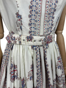 Original 1950’s California Cotton Belted Day Dress - Bust 34 35