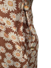 Load image into Gallery viewer, Original 1930's Brown Cotton Day Dress with Pretty Floral Print in Cream and Pink - Bust 32 *
