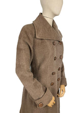 Load image into Gallery viewer, Original 1950&#39;s Fit and Flair Double Breasted Princess Coat in Light Brown Wool - Bust 36 38
