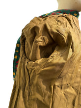Load image into Gallery viewer, 1960's or 1970's Welsh Wool Tapestry Belted Coat in Green, Red and Yellow - Bust 34

