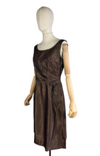 Load image into Gallery viewer, Original 1950's Brown Sleeveless Wiggle Dress by Peggy Page - Bust 36

