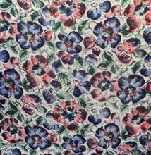 Load image into Gallery viewer, Original 1930's Floral Crepe Day Dress in Blue, Red and Green with Frill Trim - Bust 34
