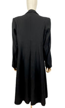 Load image into Gallery viewer, Original 1940’s Black Wool Double Breasted Coat with Velvet Appliqué Detail - Bust 42 44 46 *
