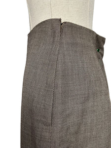 Original 1940's Wool Skirt in Beige and Brown - Waist 28"
