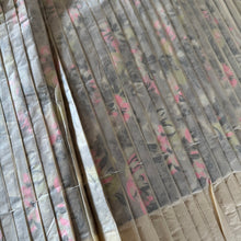 Load image into Gallery viewer, Original 1950's Nylon Floral Dressmaking Fabric in Grey, White, Pink, Black and Yellow - Pleated
