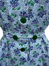 Load image into Gallery viewer, RESERVED - DO NOT BUY Original 1940’s Berry Print Belted Chore Dress with Pockets - Bust 38
