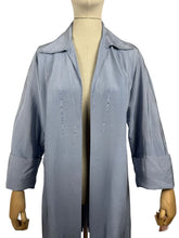 Load image into Gallery viewer, Original 1950&#39;s Ice Blue Grosgrain Edge to Edge Coat - Bust 36 38 40
