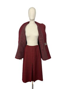 Original 1940’s Red and Brown Herringbone Double Breasted Suit - Bust 36