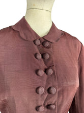Load image into Gallery viewer, Wounded But Wearable Original 1940's Dark Brown Double Breasted Jacket with Scalloped Edge
