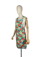 Load image into Gallery viewer, Original 1940's Hawkins of Preston CC41 Apron - Green, Blue, Orange and Turquoise Abstract Print - Bust 34 36
