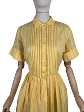 Load image into Gallery viewer, Original 1950's White and Yellow Gingham Cotton Dress - Bust 40 *
