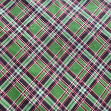 Load image into Gallery viewer, Original 1930&#39;s Green, Pink, White and Brown Plaid Print Cotton Dressmaking Fabric - 34&quot; x 100&quot;
