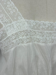 Antique Edwardian Pure Silk Camisole with Lace Detail - Bust 32 34 *