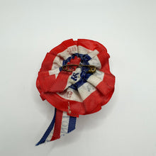 Load image into Gallery viewer, Original 1930&#39;s King George VI Coronation Rosette Pin - Patriotic Pin
