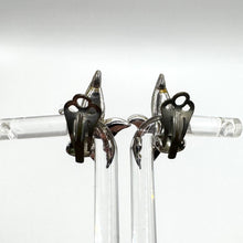 Load image into Gallery viewer, Original 1950&#39;s Mid Century Red and Green Enamel Leaf Earrings with Marcasite Detail
