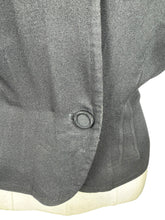 Load image into Gallery viewer, Original 1940&#39;s Black Crepe Jacket with Vibrant Crepe Bow Trim - Bust 36 38
