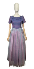 Load image into Gallery viewer, Original 1950&#39;s Purple and Pink Net Evening Dress with Scallop Detail - Bust 32 *
