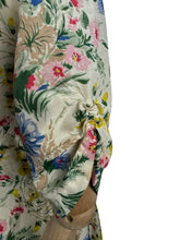 Load image into Gallery viewer, Original 1950&#39;s Pretty Pink, Yellow, Blue and Green Floral Day Dress in Artificial Silk - Bust 36 *
