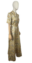 Load image into Gallery viewer, Original 1930’s Chinese Silk Brocade House Coat Robe in Gold, Pink and Blue - Stunning Evening Gown - Bust 36
