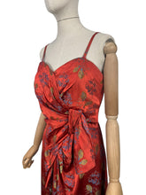 Load image into Gallery viewer, Original 1950&#39;s Flame Red Evening Dress by Lee Delman - Bust 38 39
