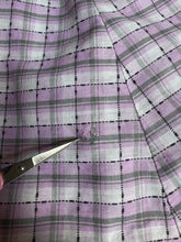 Load image into Gallery viewer, Original 1950&#39;s Lilac, Black, White and Grey Belted Check Dress by Roxanne Adams - Bust 38
