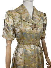 Load image into Gallery viewer, Original 1930’s Chinese Silk Brocade House Coat Robe in Gold, Pink and Blue - Stunning Evening Gown - Bust 36
