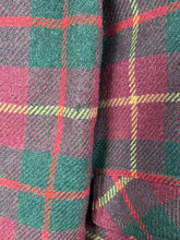 Load image into Gallery viewer, Original 1940&#39;s American Made Wool Plaid Coat in Burgundy, Green and Old Gold - Satin Lined - Bust 34 36
