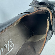 Load image into Gallery viewer, Original 1940's CC41 Black Leather Court Shoes with Suede and Buckle Trim - UK 3
