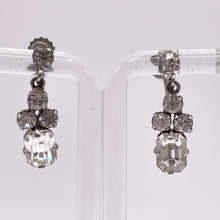 Load image into Gallery viewer, Original 1930&#39;s 1940&#39;s Claw Set Clear Paste Drop Screw-on Earrings
