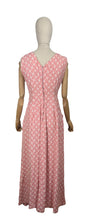 Load image into Gallery viewer, Original 1950&#39;s Pink and White Cotton Full Length Evening Dress with Pockets - Bust 36 *
