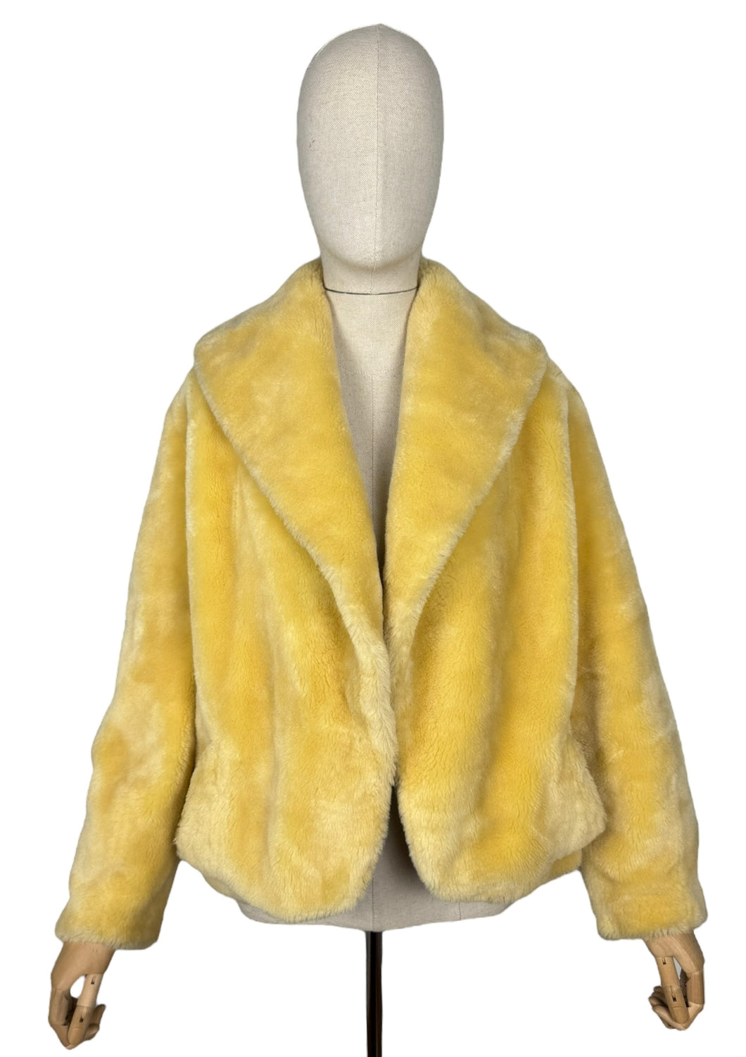 Original 1950's Blonde Faux Fur Jacket with Large Shawl Collar - Bust 38 40