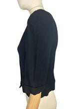 Load image into Gallery viewer, Original 1940's Hershelle Black Wool Short Sleeved Jacketed with Covered Buttons - Bust 34
